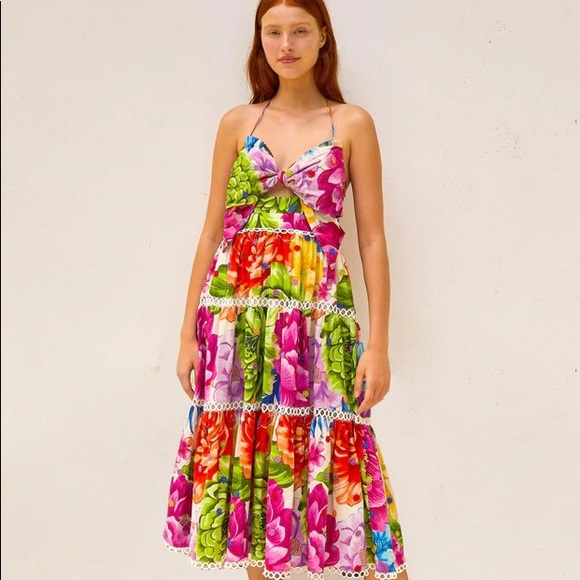 Farm Rio Rainbow Chita Floral-Print Midi Dress - Picture 7 of 16